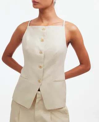 Madewell, chaleco con cuello cuadrado