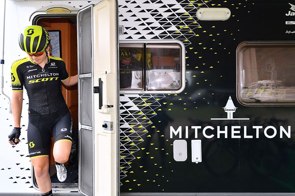 Mitchelton-Scott ahead of the OVO Enery Women's Tour stage 1 start