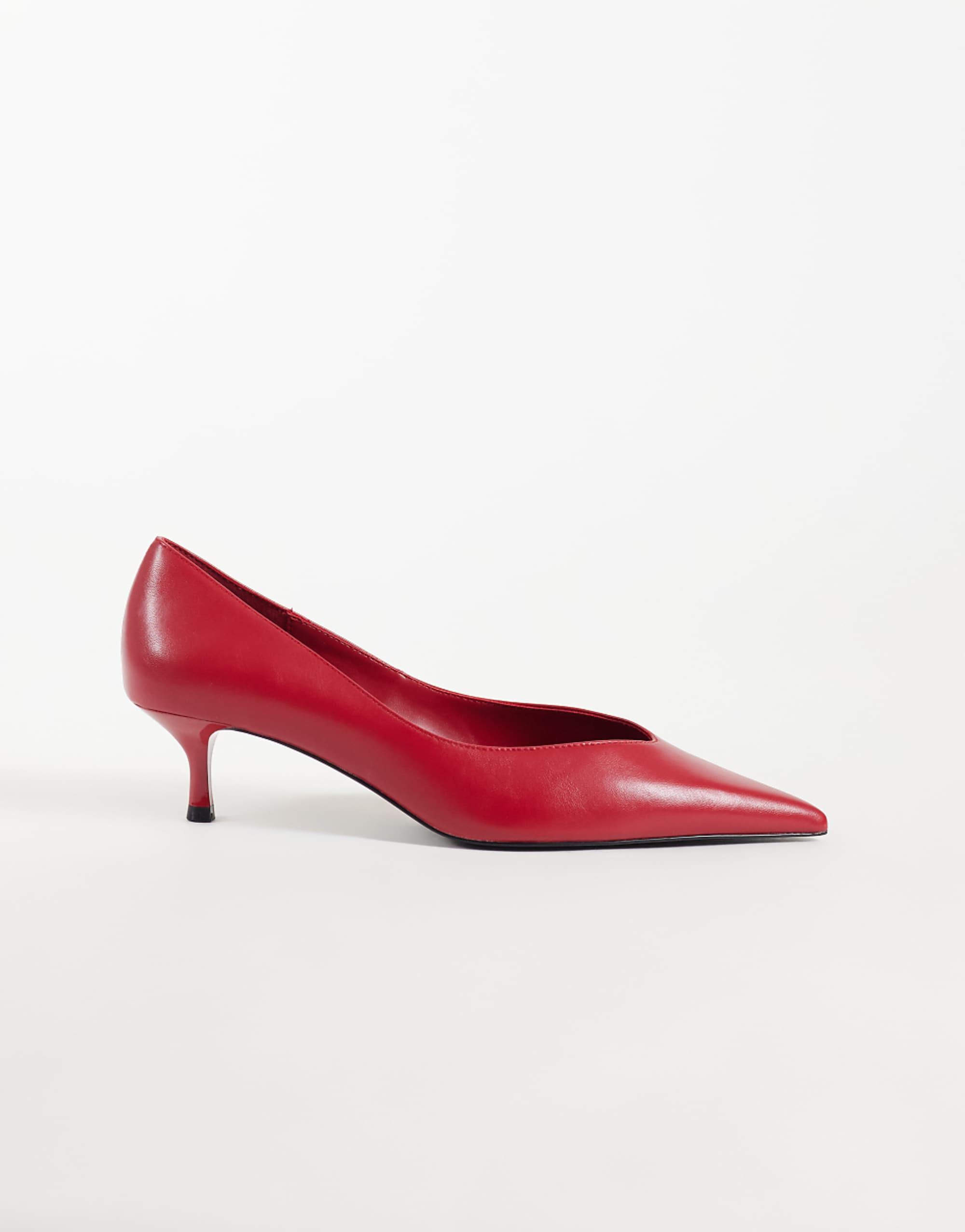 Mango Low Heeled Pumps in Red