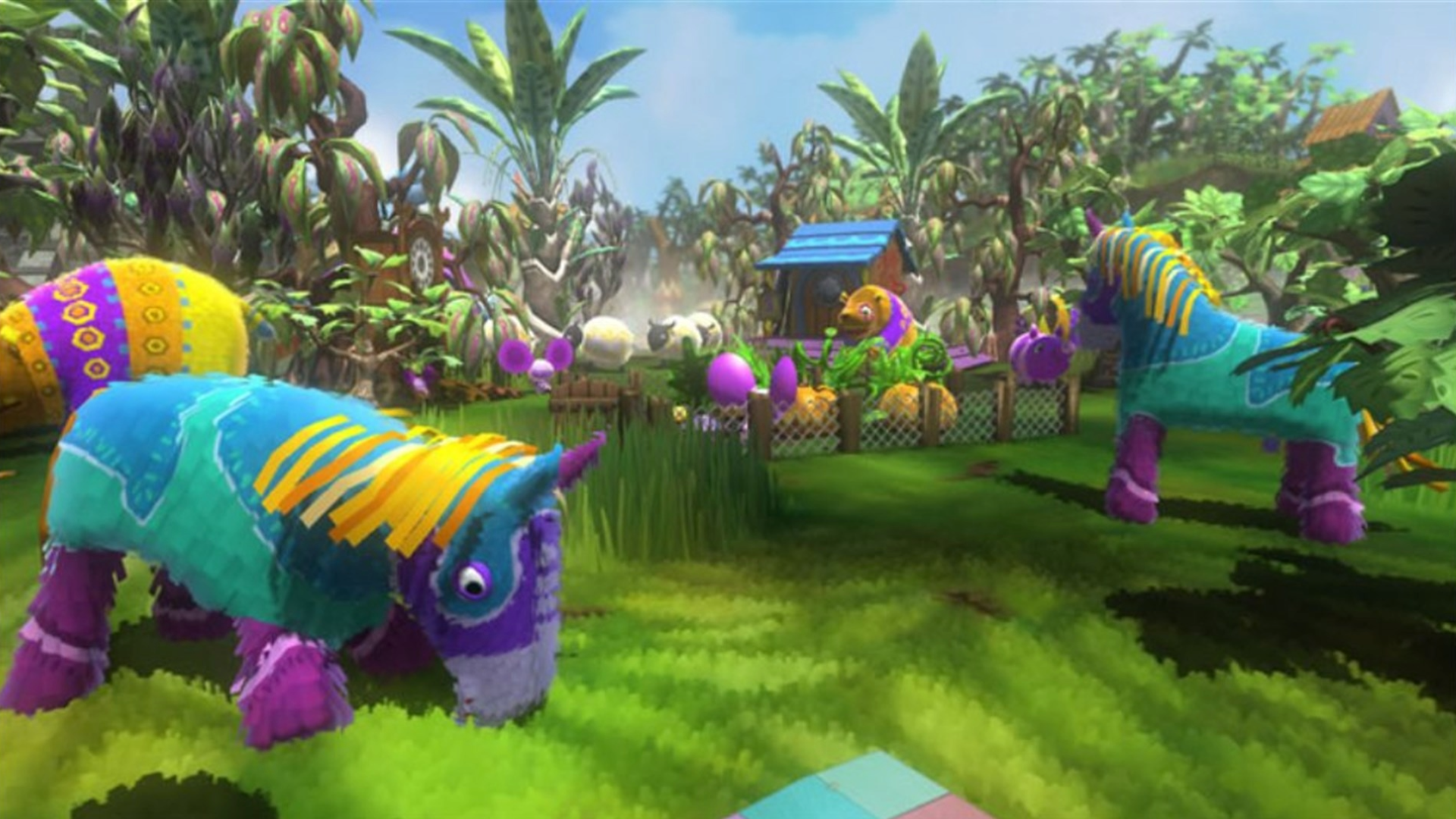 Brightly colored horses in Viva Pinata