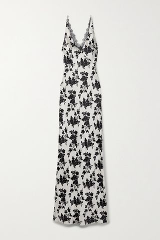 Hamina lace-trimmed cotton-blend satin-jacquard maxi dress