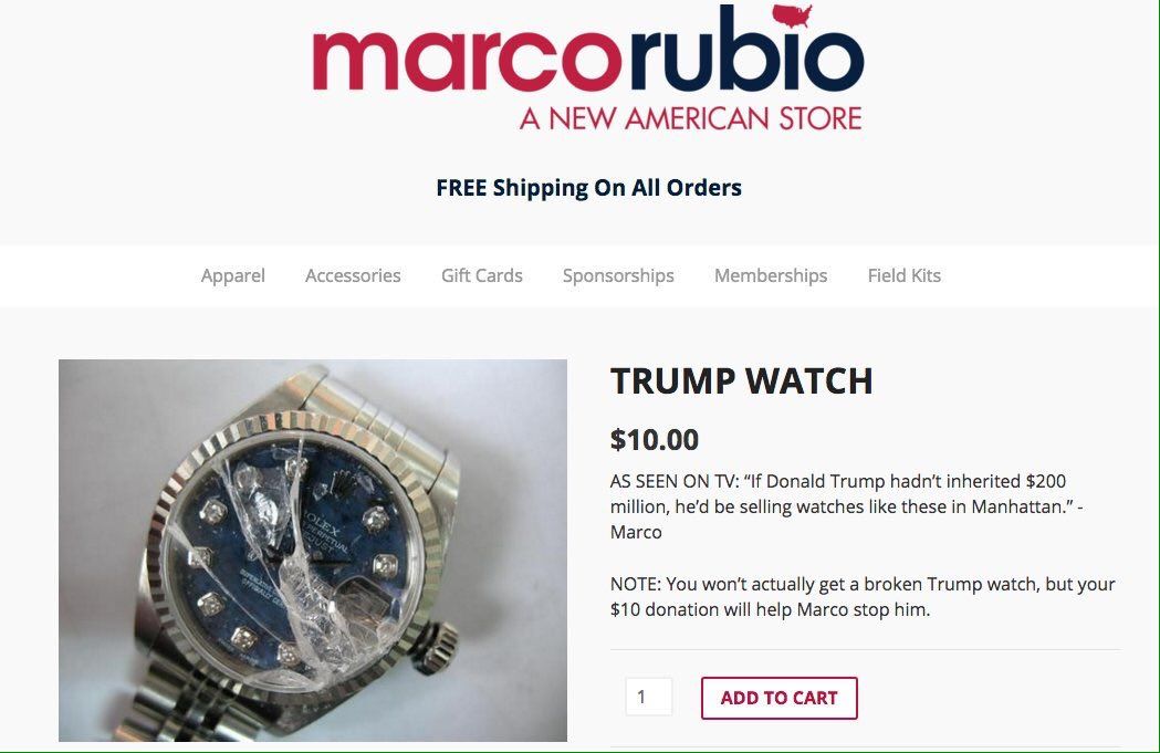 The broken Trump clock Marco Rubio&amp;#039;s store is selling.