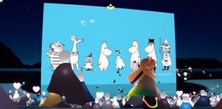 Players in Sky: Children of the Light gathered to watch the announcement of a Moomin collaboration.