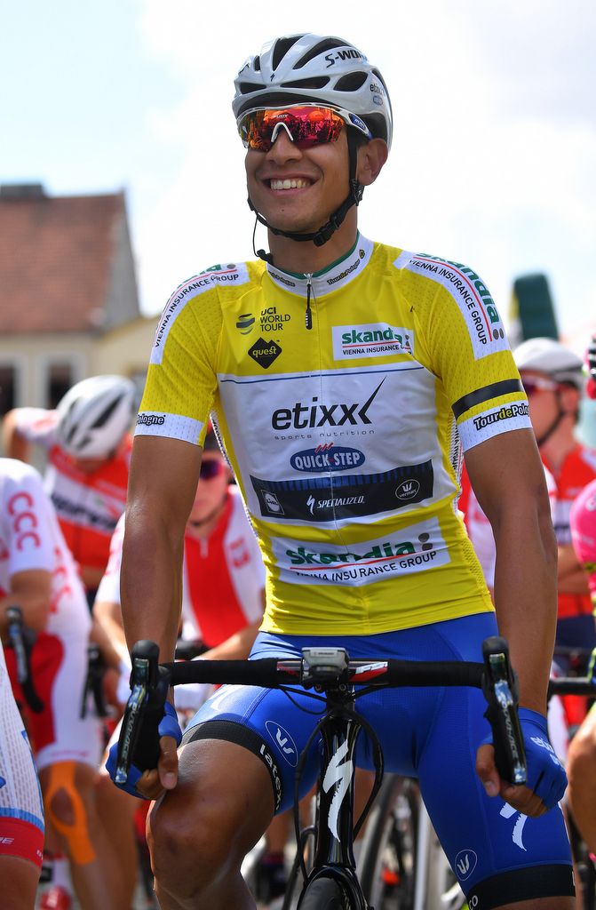 Race leader Davide Martinelli (Etixx-Quick Step)