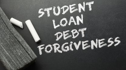 Student loan forgiveness written on chalkboard