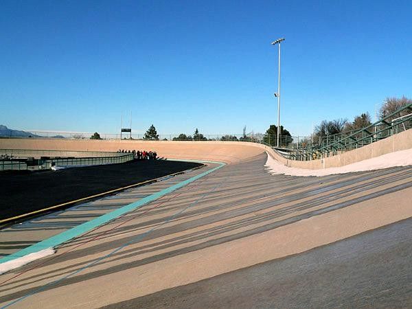 Looking down the back straight into the 35&deg; banking of Turn Three.