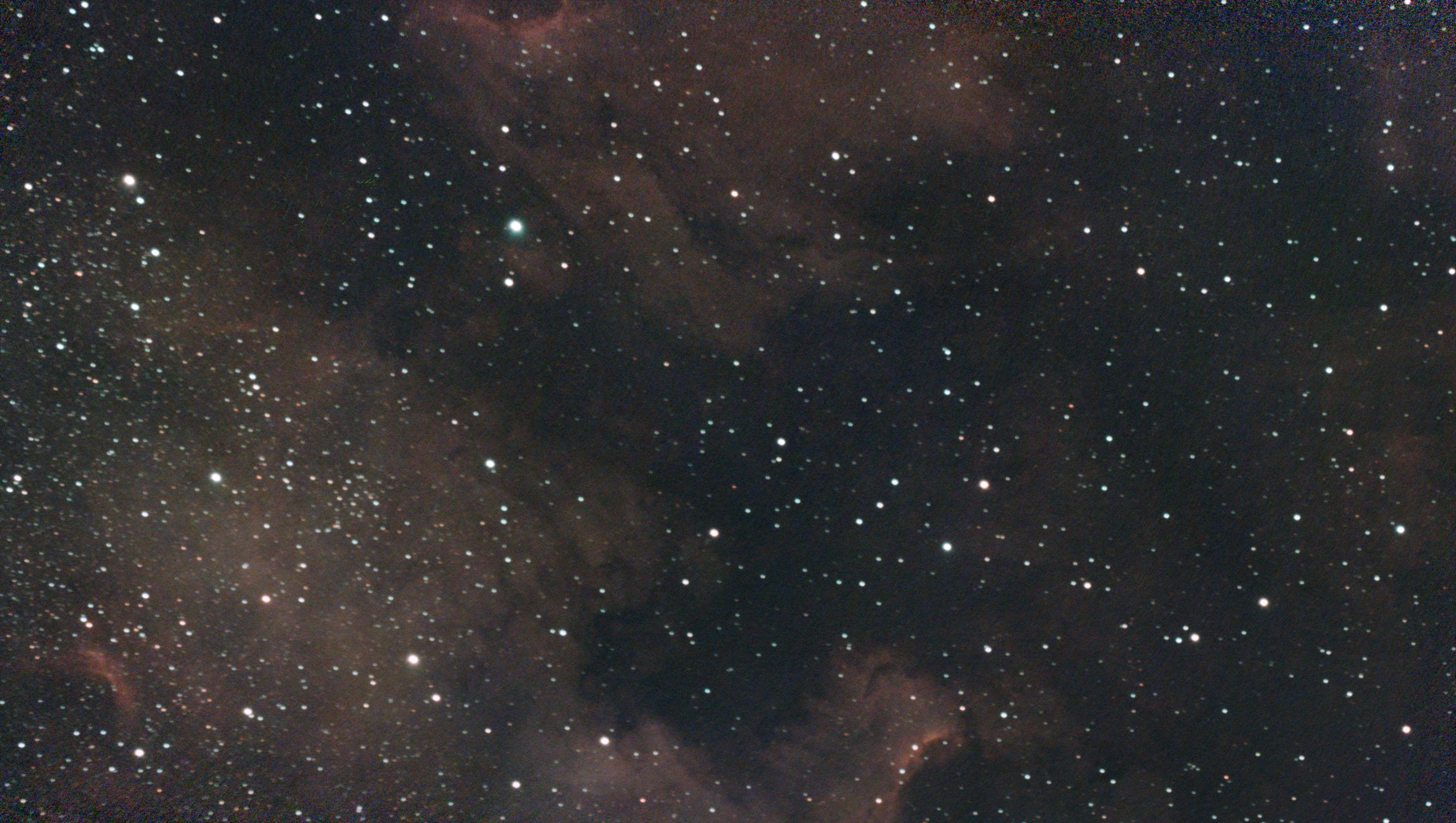 A photograph of the Pelican nebula taken with the Dwarf III smart telescope, unprocessed