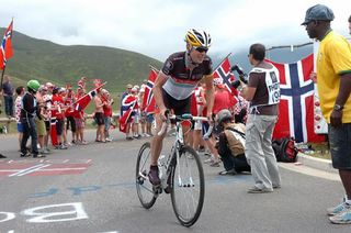 Chris Horner (RadioShack) was prominent in the stage 17 endgame and finished 9th on the day.