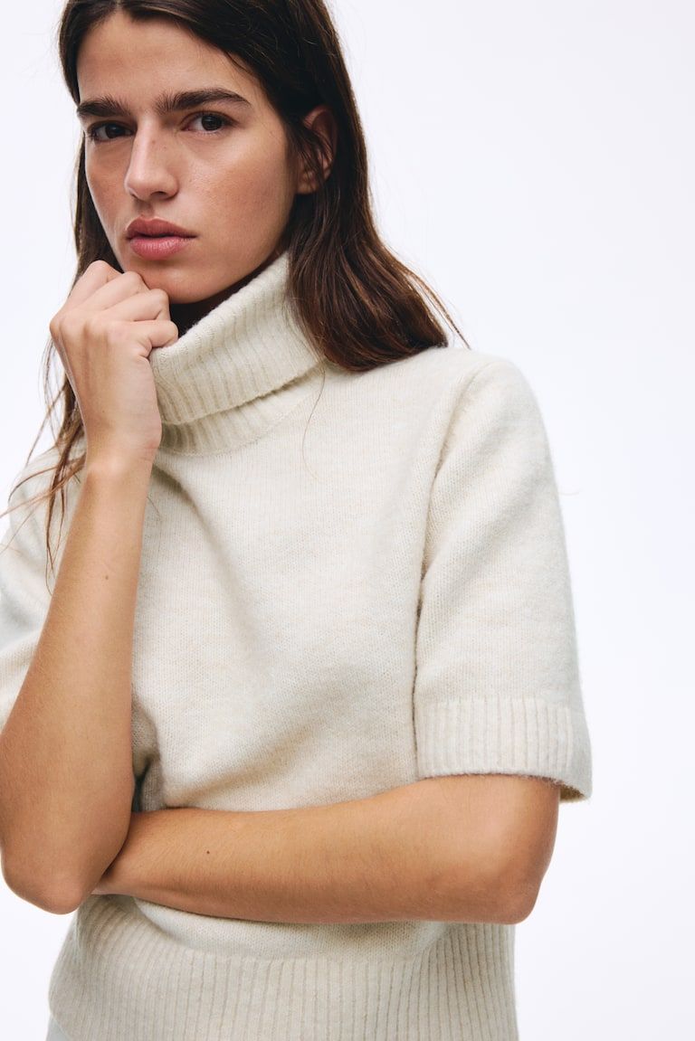 Knitted Polo-Neck Top