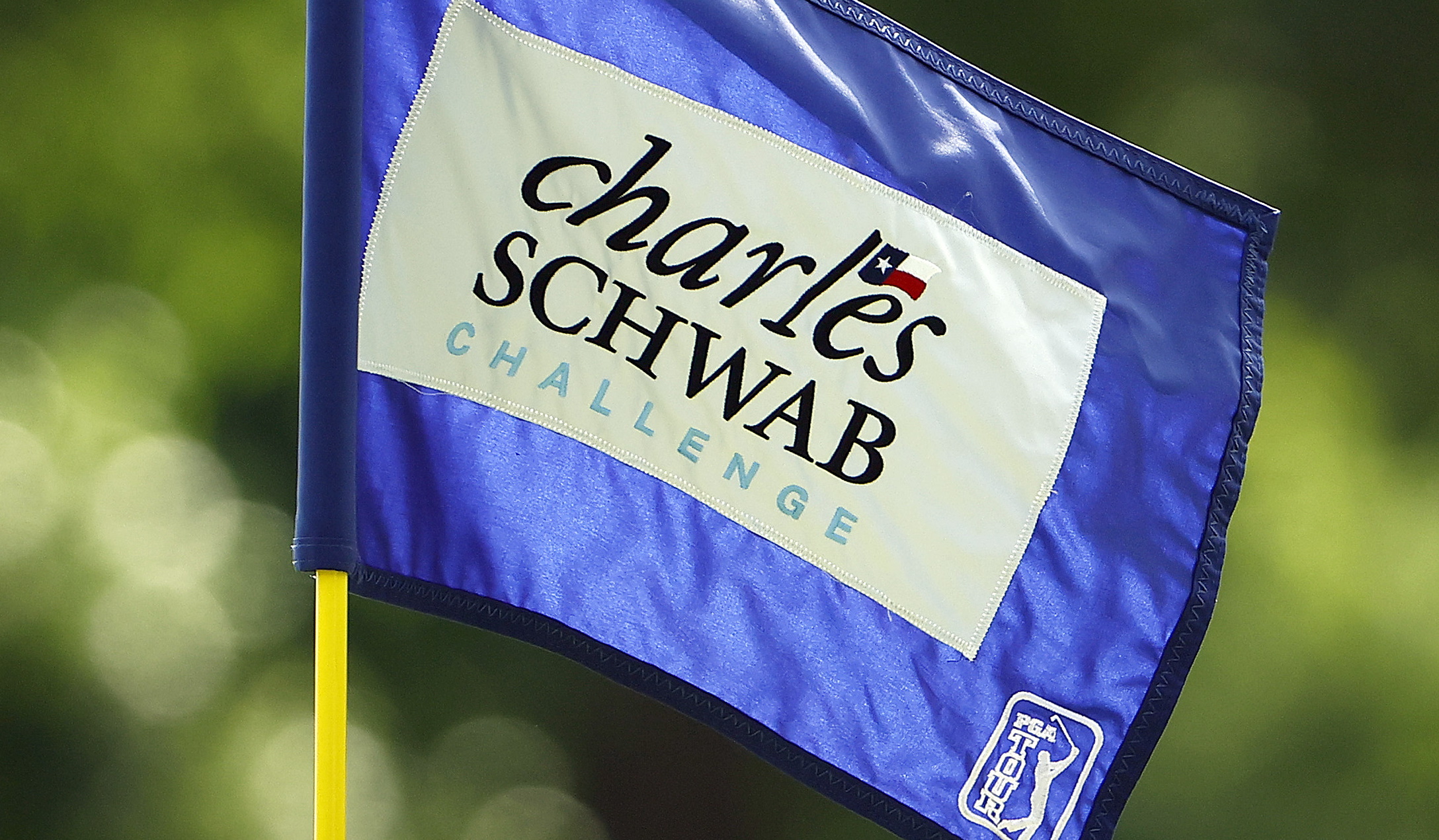 Golf flag at the Charles Schwab challenge PGA tournament