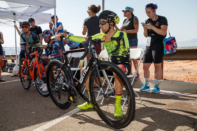 Joseph Lewis of Australia and Holowesko-Citadel P/B Arapahoe Resources waits for the start of the prologue on August 6, 2018 in St. George, Utah.