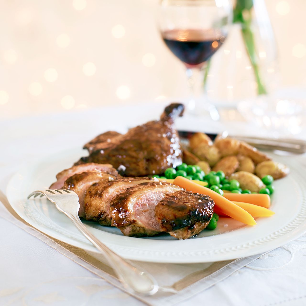 Maple and Orange Glazed Duck with Mini Saute Potatoes