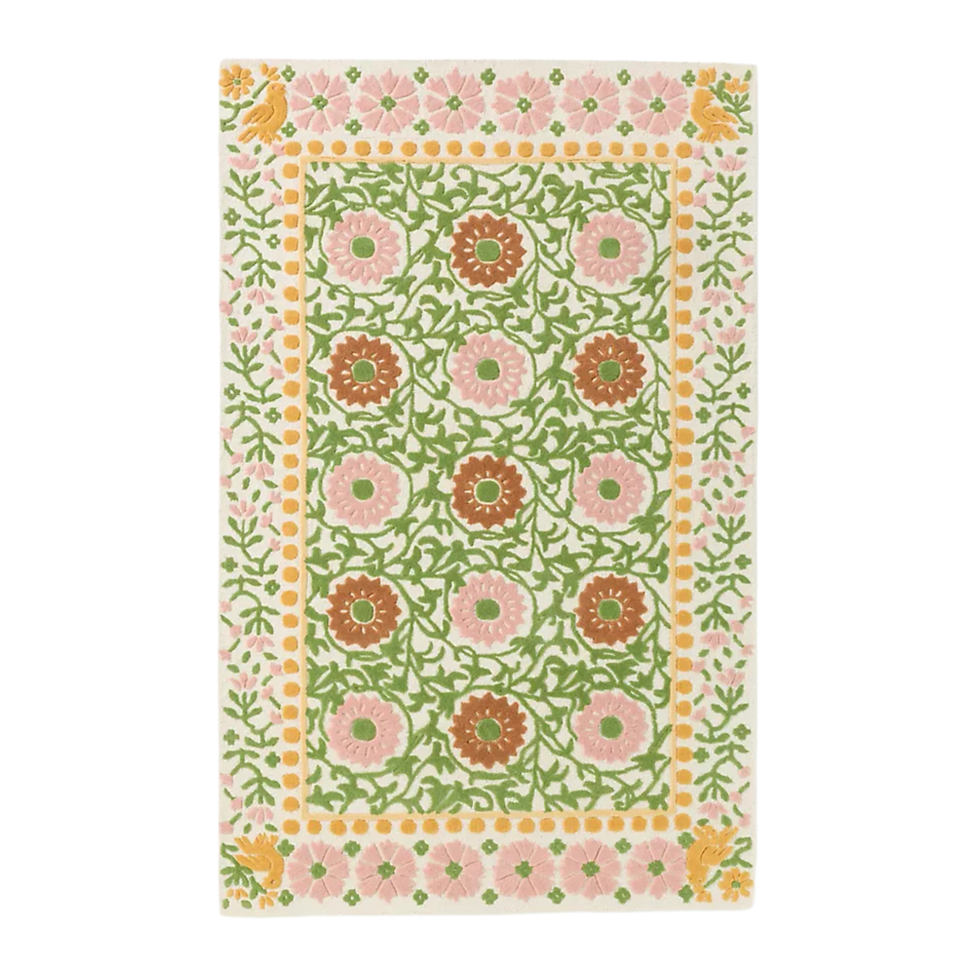 Anthropologie, Ellen Merchant Tufted Wool Suzani Rug 3' x 5'