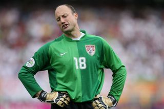 Kasey Keller looks dejected after USA's defeat to Ghana at the 2006 World Cup.