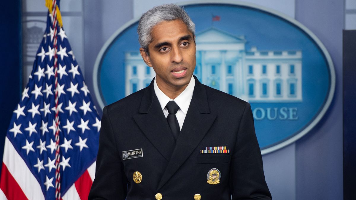 US Surgeon General Dr. Vivek H. Murthy speaks during a press briefing in the Brady Briefing Room of the White House in Washington, DC on July 15, 2021.