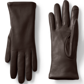 Lands' End Ez Touch Screen Cashmere Lined Leather Gloves