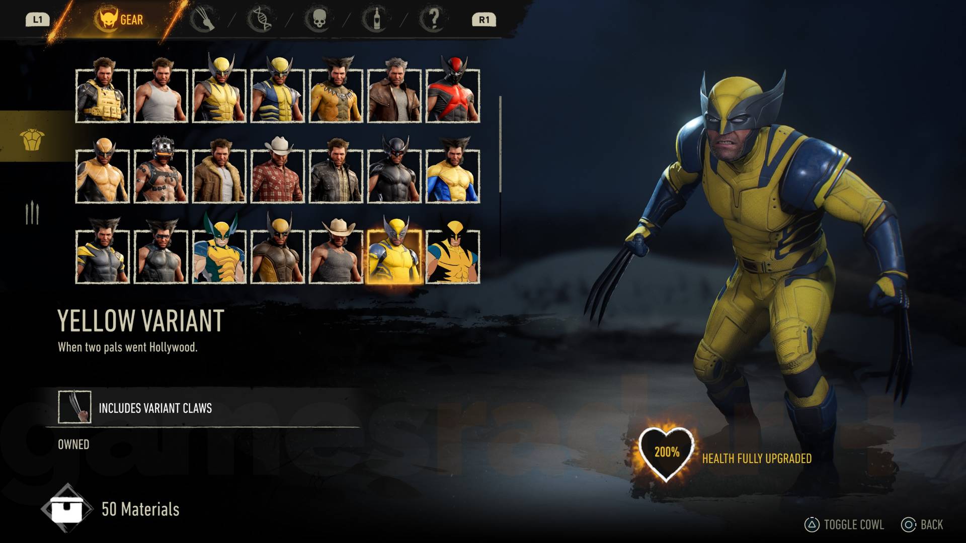 Marvel's Wolverine Yellow Variant Deadpool and Wolverine suit