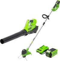 Greenworks 40V Cordless String Trimmer + Leaf Blower Combo Kit