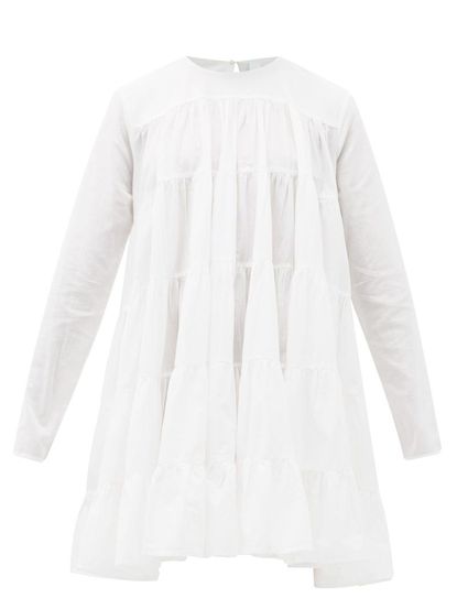 Merlette Tiered Cotton Mini Dress