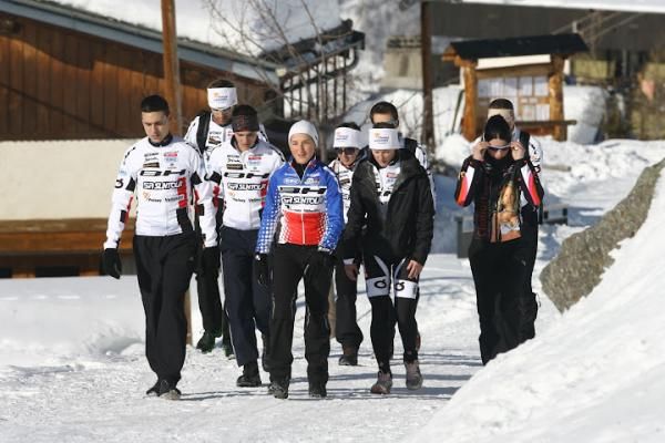The BH Suntour Peisey-Vallandry team at winter training camp