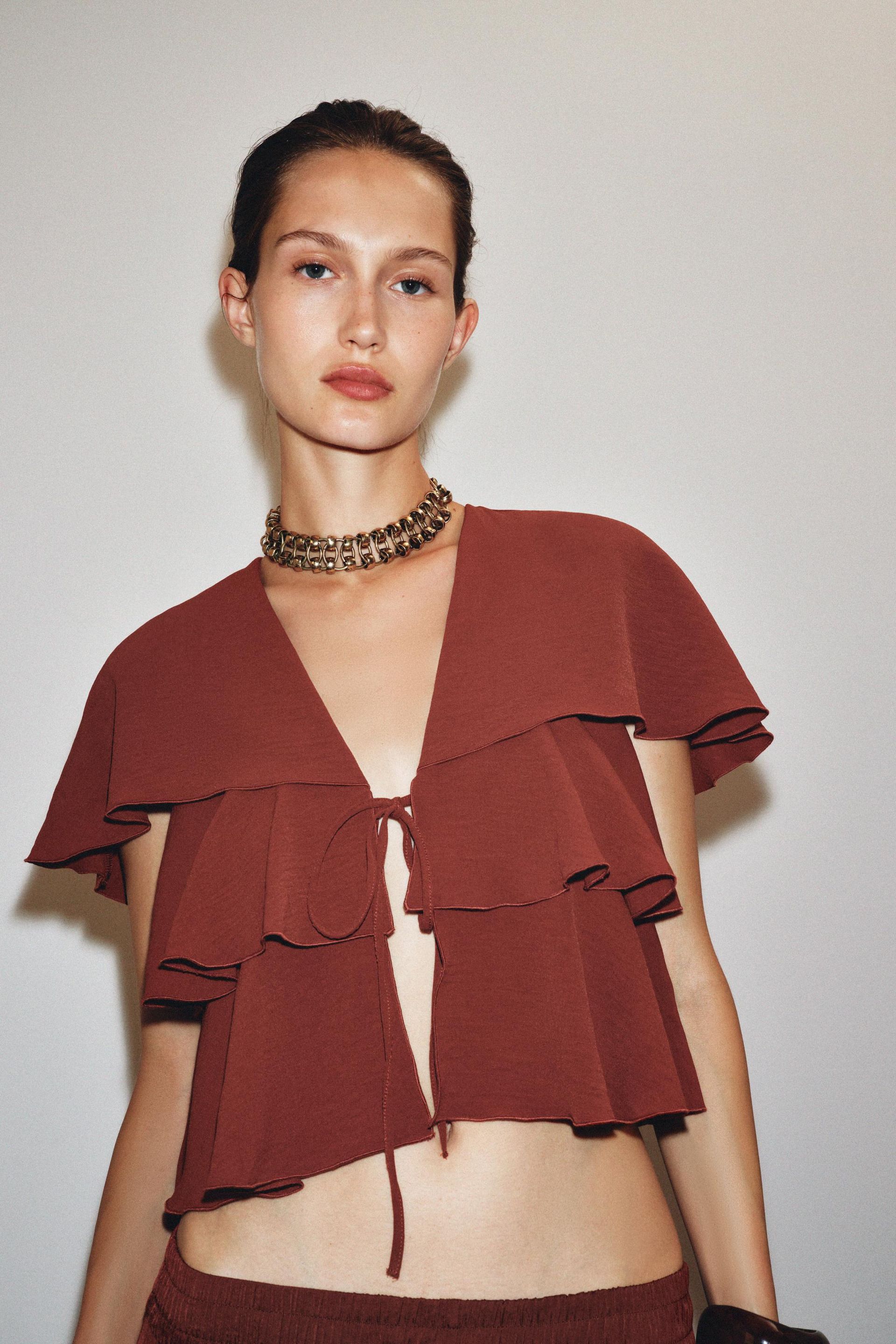 Ruffled Cape Top
