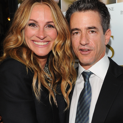 Actress Julia Roberts and actor Dermot Mulroney arrive at the "Fireflies In The Garden" Premiere at Pacific Theaters at the Grove on October 12, 2011 in Los Angeles, California.