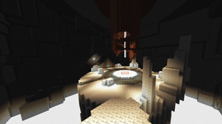 An image of a recreated Destiny 2 map in Minecraft.