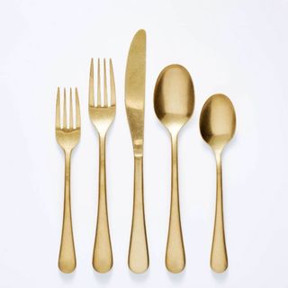 5pc Stainless Steel Flatware Set Gold - Threshold™ designed with Studio McGee