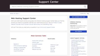 InMotion Hosting's web hosting support center