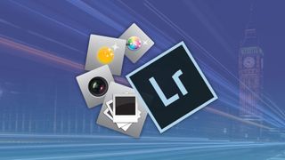 Photography icons and the Adobe Lightroom logo