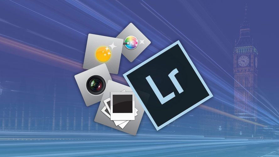 Photography icons and the Adobe Lightroom logo