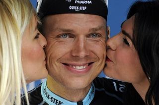 Tony Martin celebrates Vuelta Ciclista al Pais Vasco victory with help from Bakelants