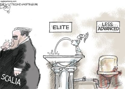 Editorial cartoon U.S. Antonin Scalia Affirmative Action