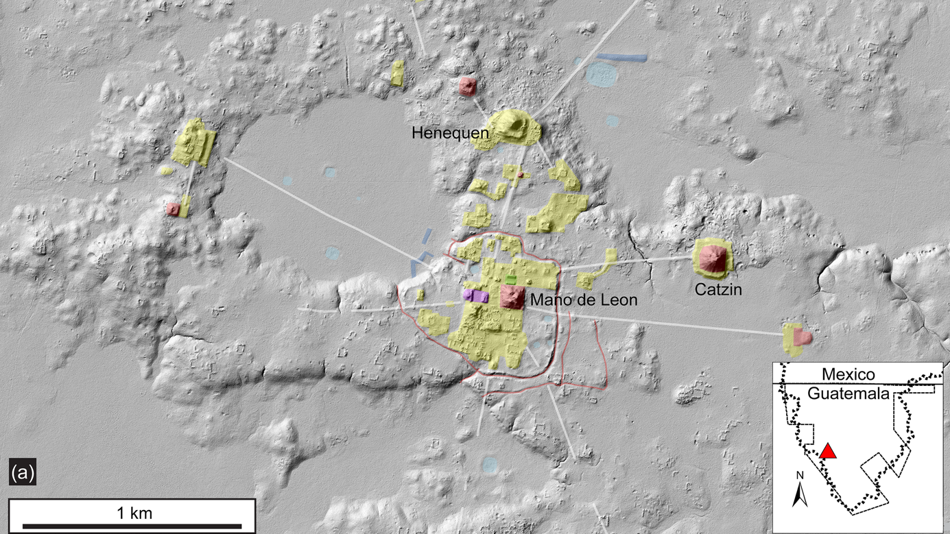 A lidar image of the Mirador-Calakmul Karst basin.