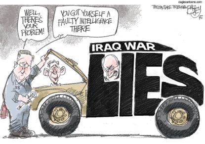 Political cartoon U.S. Bush Cheney Iraq