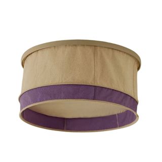 Tulip Shades' Drum overhead light cover in white and a lilac trim