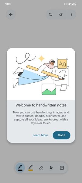 New handwritten notes feature