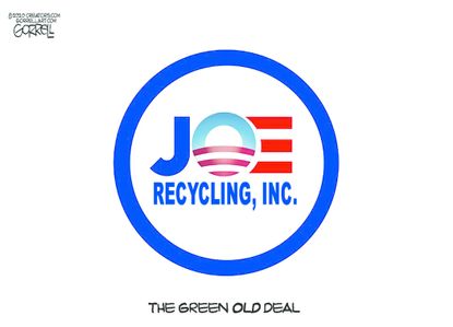 Political Cartoon U.S. Biden green new deal&nbsp;