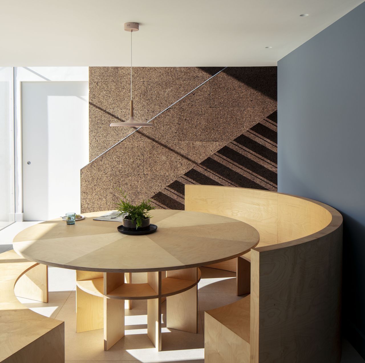 seating area a cork stairs in modern extension