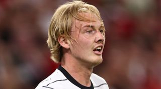 BUDAPEST, HUNGARY - JUNE 11: Julian Brandt of Germany during the UEFA Nations League League A Group 3 match between Hungary and Germany at Puskas Arena on June 11, 2022 in Budapest, Hungary. (Photo by Robbie Jay Barratt - AMA/Getty Images)