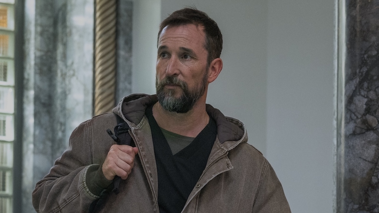 Dr. Robby entering the room with his backpack in The Pitt Season 2