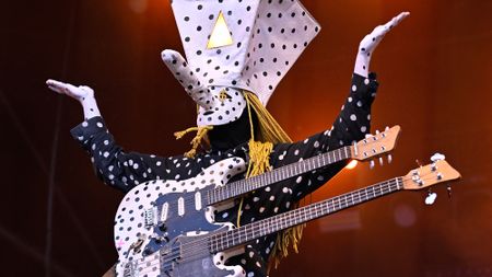 Canada's experimental rock band "Angine de Poitrine" guitarist Khn de Poitrine performs during a concert part of the Nuits Botanique music festival in Brussels on May 28, 2026