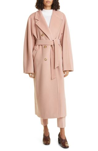 Madame Double Breasted Wool & Cashmere Belted Coat