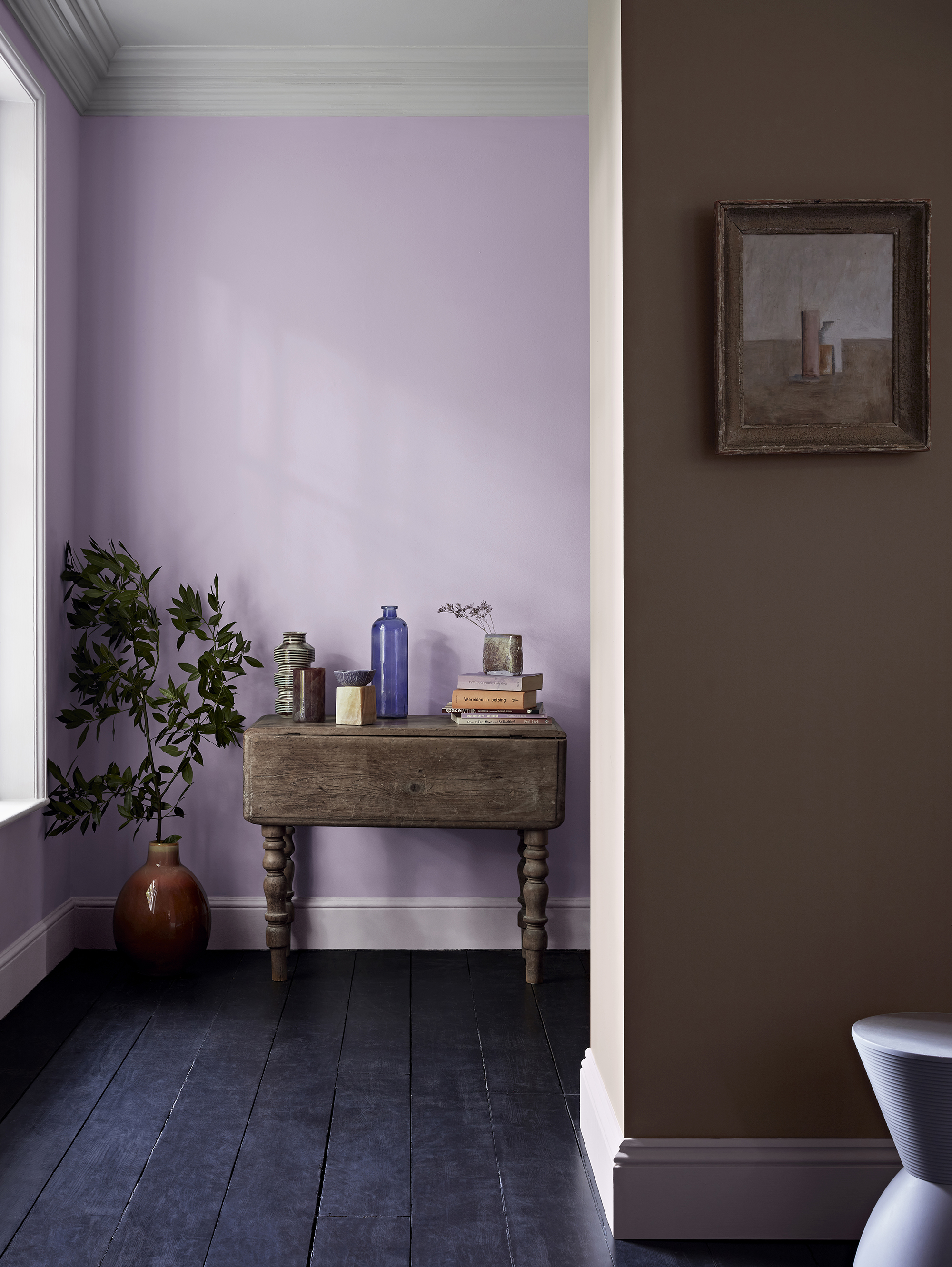 Purple room in Lavender Cupcake and Picnic Basket, Both Matt Emulsion