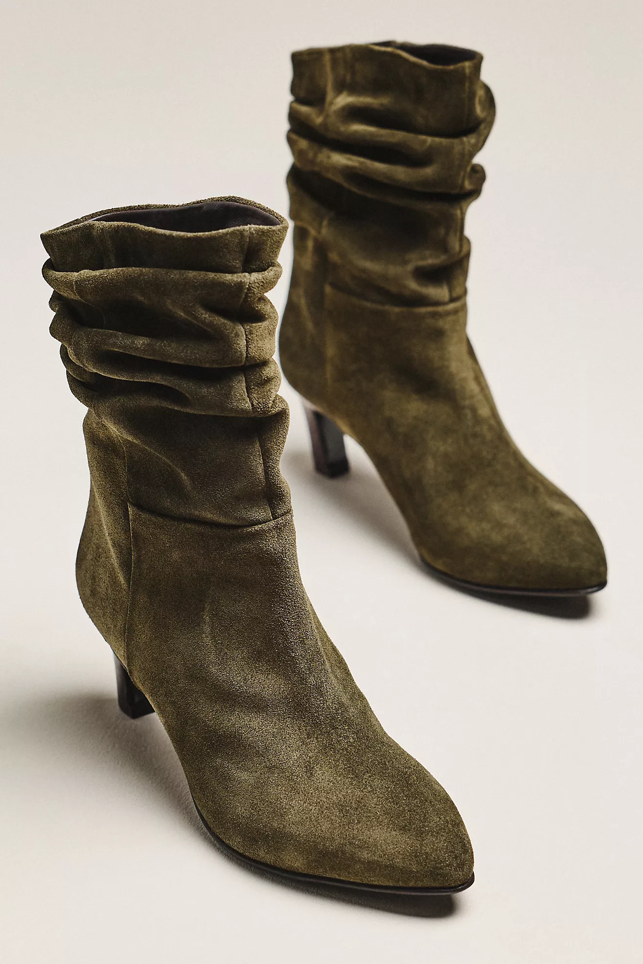By Anthropologie Suede Scrunch Boots