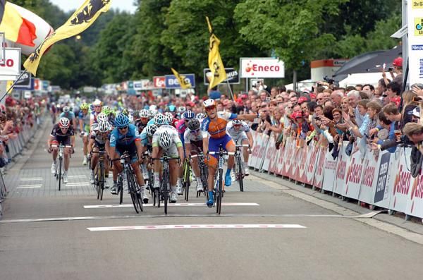 Theo Bos (Rabobank) celebrates his stage victory at the Eneco Tour.