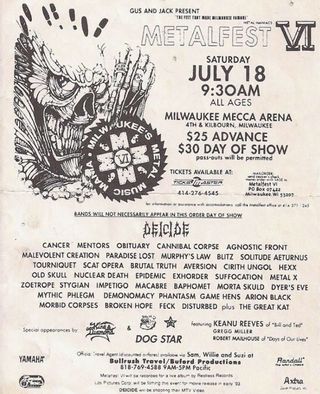 Milwaukee Metal Fest IV flyer