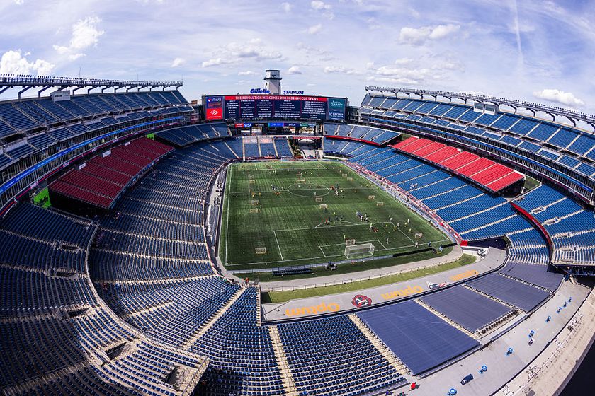 General view inside the stadium prior to the MLS match between New England Revolution and Orlando City at Gillette Stadium on July 19, 2025 in Foxborough, Massachusetts