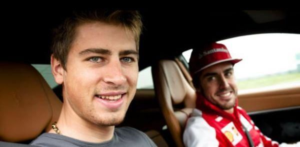 Peter Sagan with Fernando Alonso