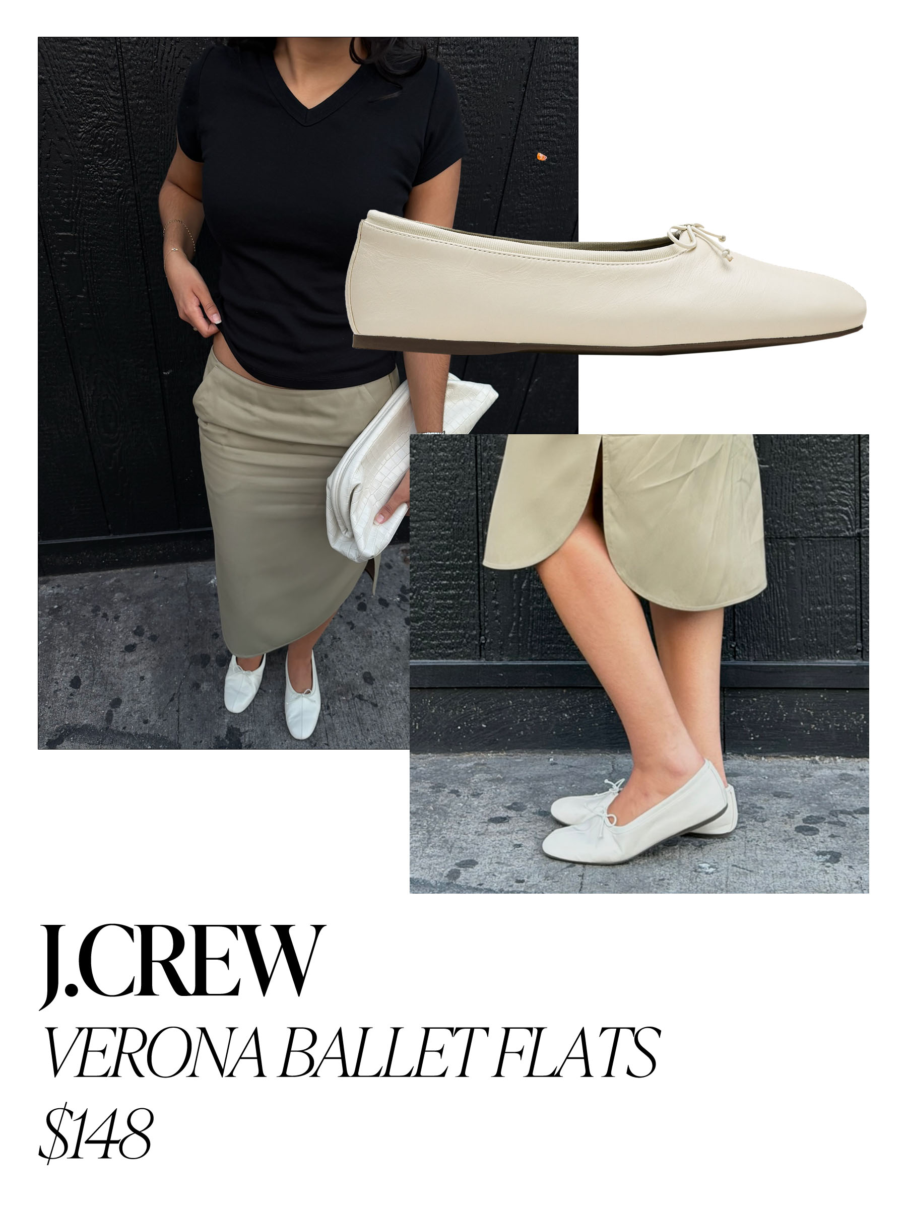 WWW assistant shopping editor Josephine Hadjiloucas tests the J.Crew Verona Ballet Flats